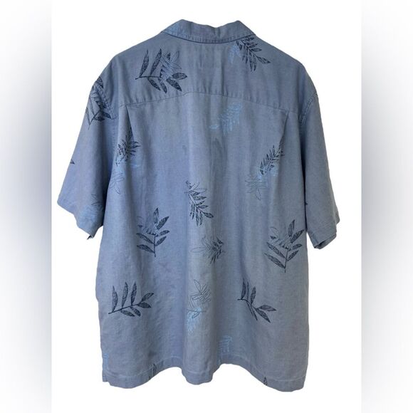 Eddie Bauer Men’s Blue Short Sleeve Button Front Leaf Print Shirt. Size XXL - Picture 2 of 6